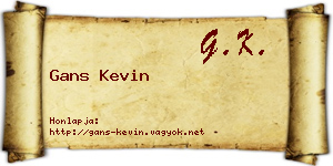 Gans Kevin névjegykártya